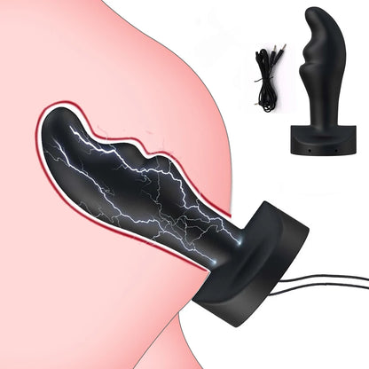 BDSM Electro-Stimulation Set: Nipple Clips, Anal &amp; Vaginal Plugs, Cock Cage, Glans Trainer