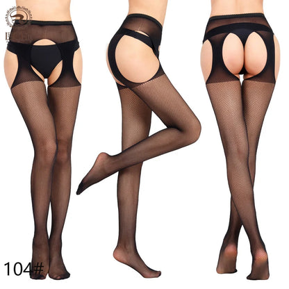 Women Sexy Lingerie Pantyhose Erotic Stockings Medias Hombre Mesh Open Crotch Fishnet Panty Bottoming Lntimate Goods For Sex