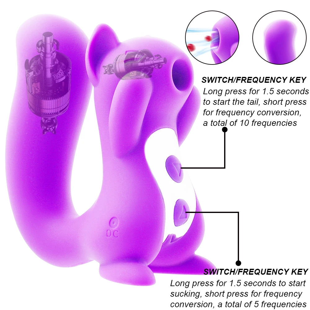 15 Modes Clitoral Sucking Vibrator: Big Squirrel, Clit Stimulator, Dildo for Adults