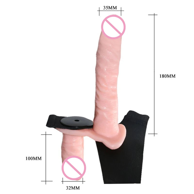 YEMA Multi-Speed Strapon Double Big Dildo Vibrator Strap on Women&