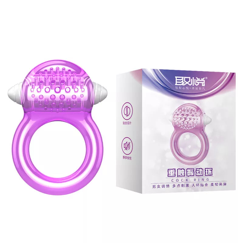 Soft Silicone Delayed Ejaculation Cock Ring: Vibrating Pleasure for Men