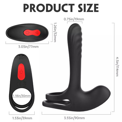 Vibrating Dual Penis Ring with Clitoral Stimulator: Couple&