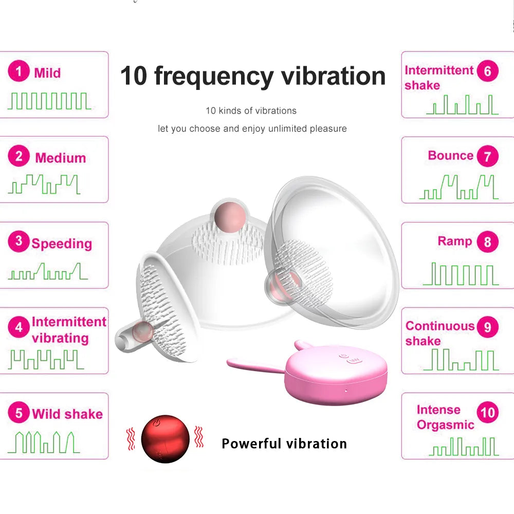 10-Speed Nipple Sucker Vibrator - Electric Breast Pump and Enlargement Massager