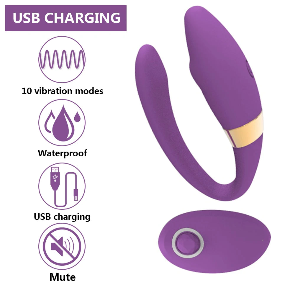 Double Vibrator: 10 Modes, USB Rechargeable, G-Spot Stimulator