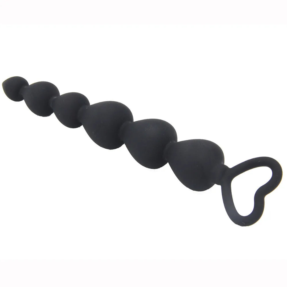 6-Bead Silicone Anal Butt Plugs: Ball Ass Massage, Long Dilator - Adult Sexual Toys for Men and Women