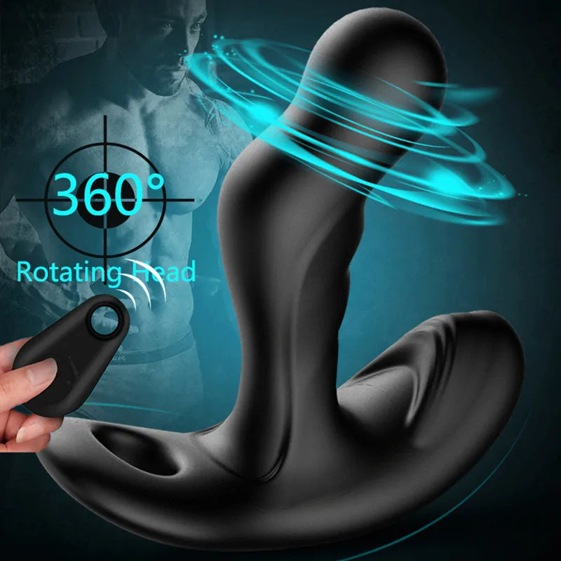 7-Speed Rotating, 10-Speed Vibrating Prostate Massage: Radio-Controlled Anal Plug for SM Play