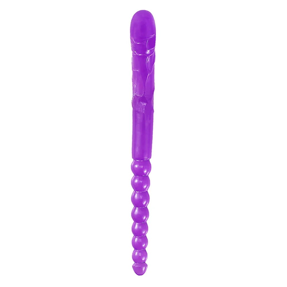 Extra Long Double-Headed Dildo: Flexible Jelly Toy for All Pleasure Needs