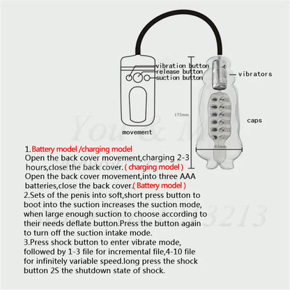 LUOGE Strong Suck Machine - Electric Blowjob Vibrator for Men