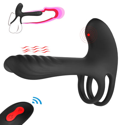 Vibrating Dual Penis Ring with Clitoral Stimulator: Couple&