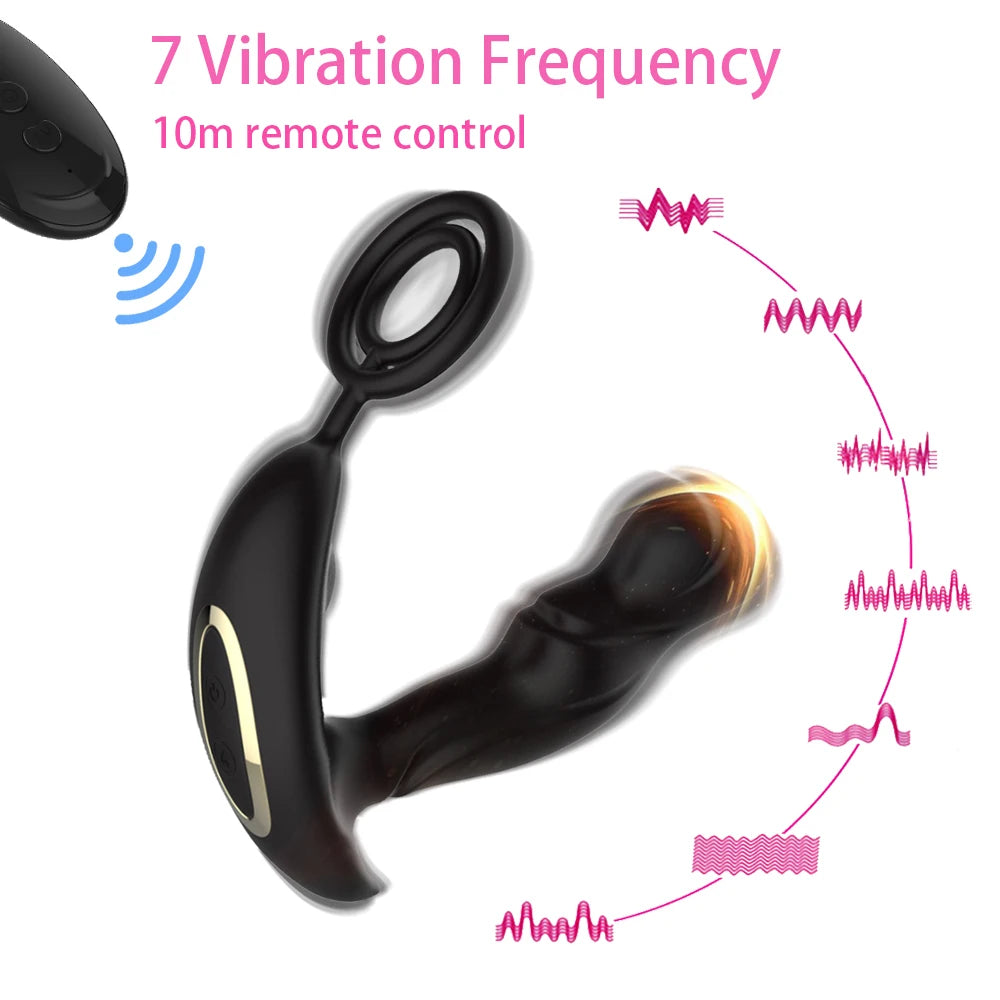 Wireless Prostate Massage Vibrator: Heating, Delay, Anal Plug for Men