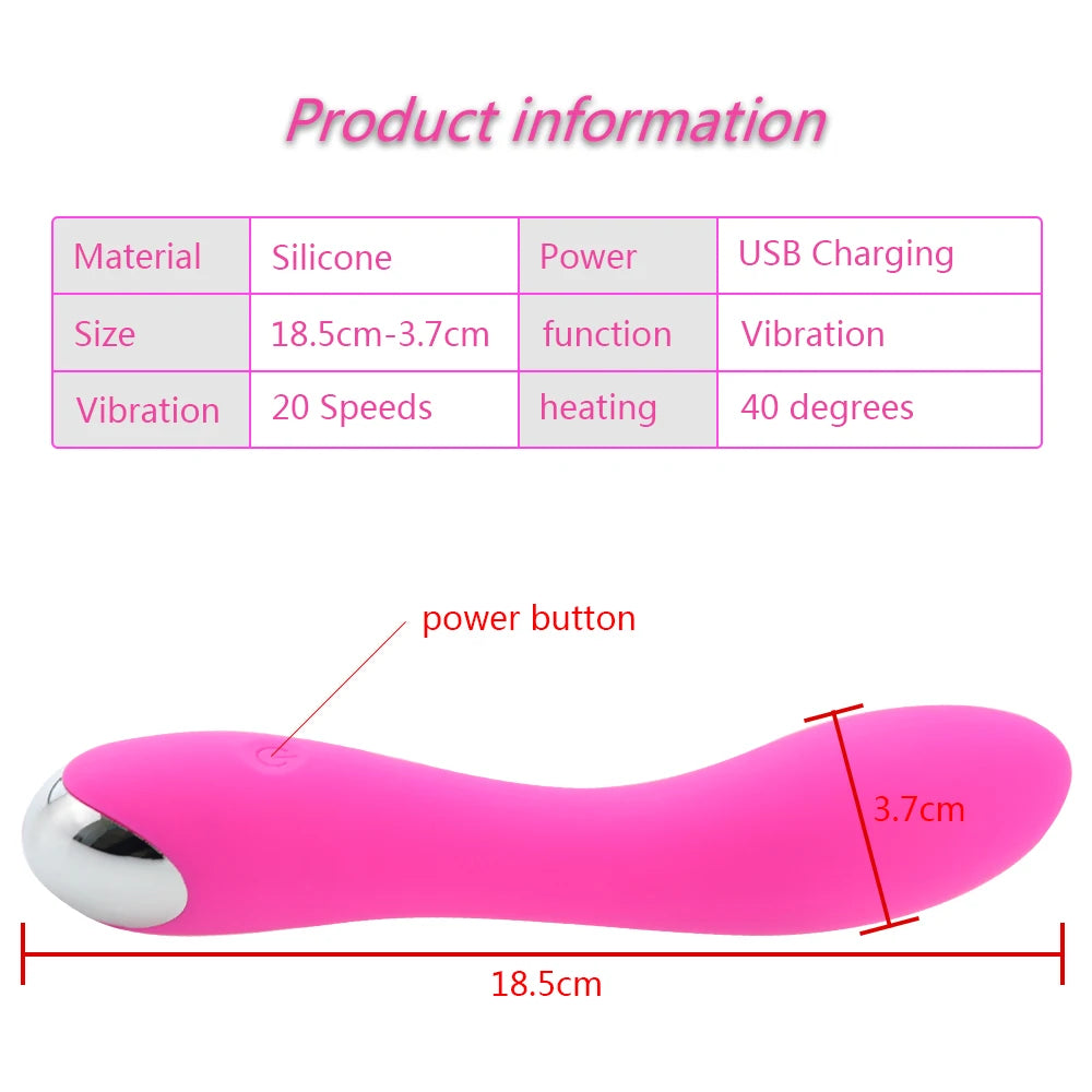 20 Modes G-Spot Dildo Vibrator: Soft, Clitoral Stimulator, Anal Massager - Adult Sex Products