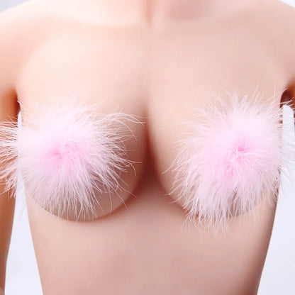 Sexy Feather Nipple Covers: Intimate Accessories in 6 Colors - 1 Pair