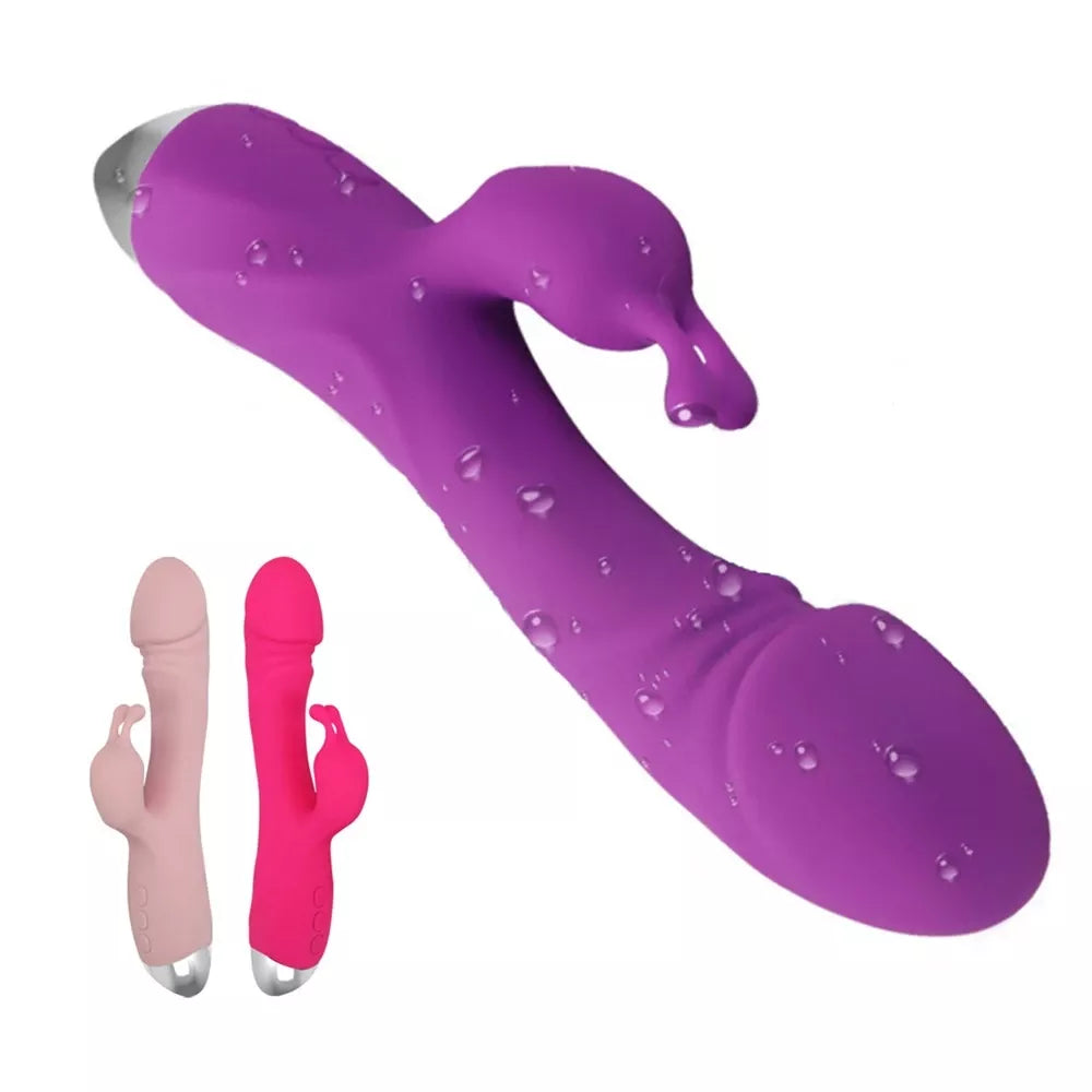 USB charging Rabbit Vibrators Vagina G Spot Clitoris Nipple Dual Stimulator Massager Dildo Sex Toys For Women Adult Masturbators