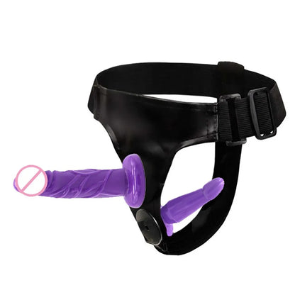 Strap-On Dildo Pants for Lesbian Couples: Realistic Double-Holed Harness with Suction Cup G-Spot Dildo