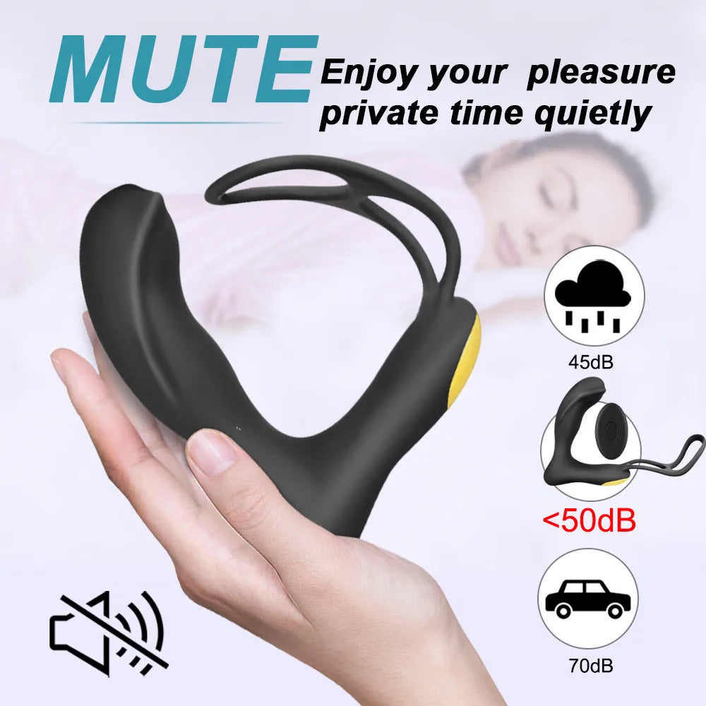 Wireless Remote Prostate Massager: Anal Vibrator, Butt Plug, Delay Ejaculation Ring - Adult Toys for Men