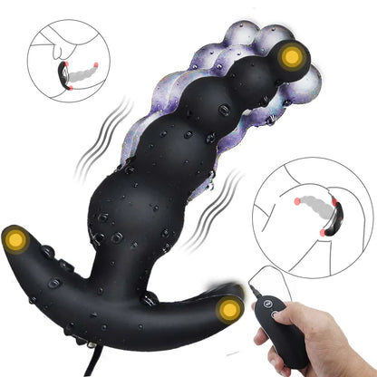 Erotic 10-Frequency Prostate Massager: Vibrating Anal Plug, Dildo, Beads - Adult Toys for Men 18+