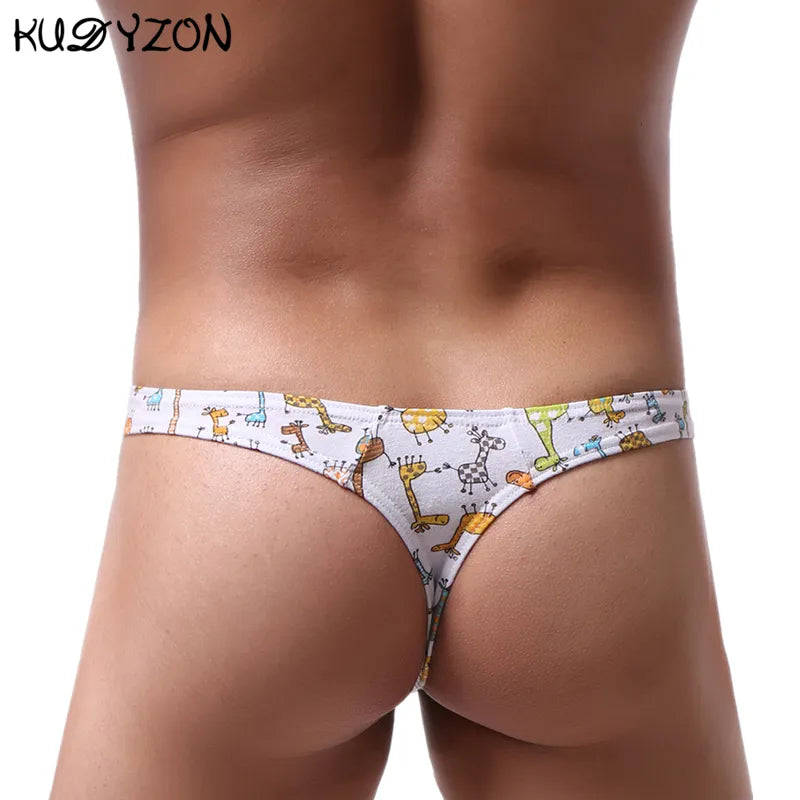 Printed Cotton Thong: Sexy Men&