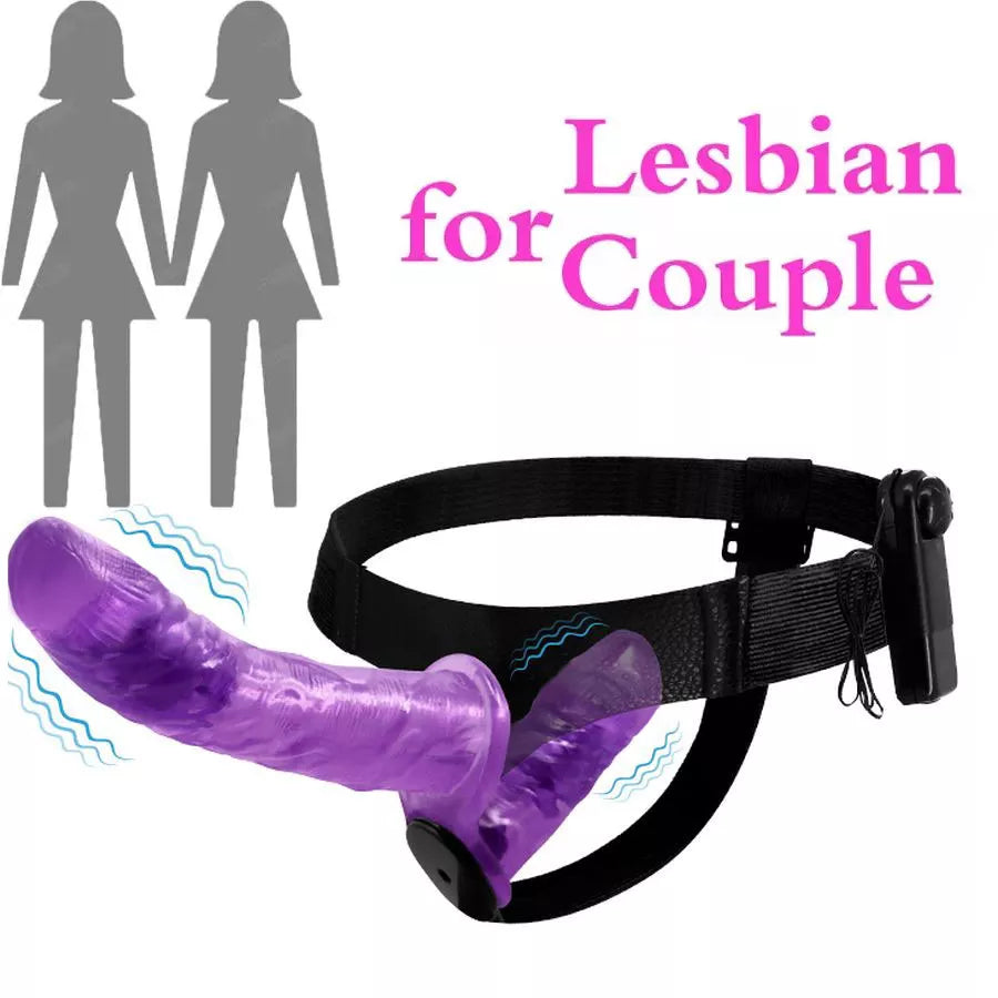 YEMA Multi-Speed Strapon Double Big Dildo Vibrator Strap on Women&