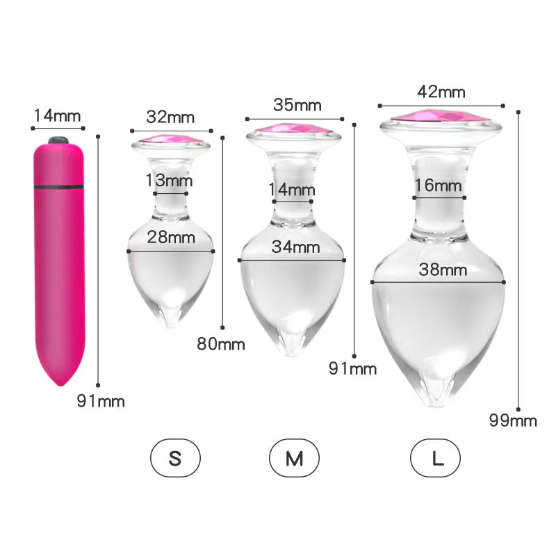 Glass Anal Plug Jewelry: Clear Dildo for Pleasure