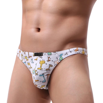 Printed Cotton Thong: Sexy Men&