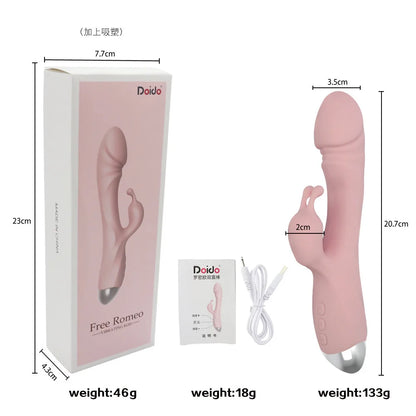 USB charging Rabbit Vibrators Vagina G Spot Clitoris Nipple Dual Stimulator Massager Dildo Sex Toys For Women Adult Masturbators