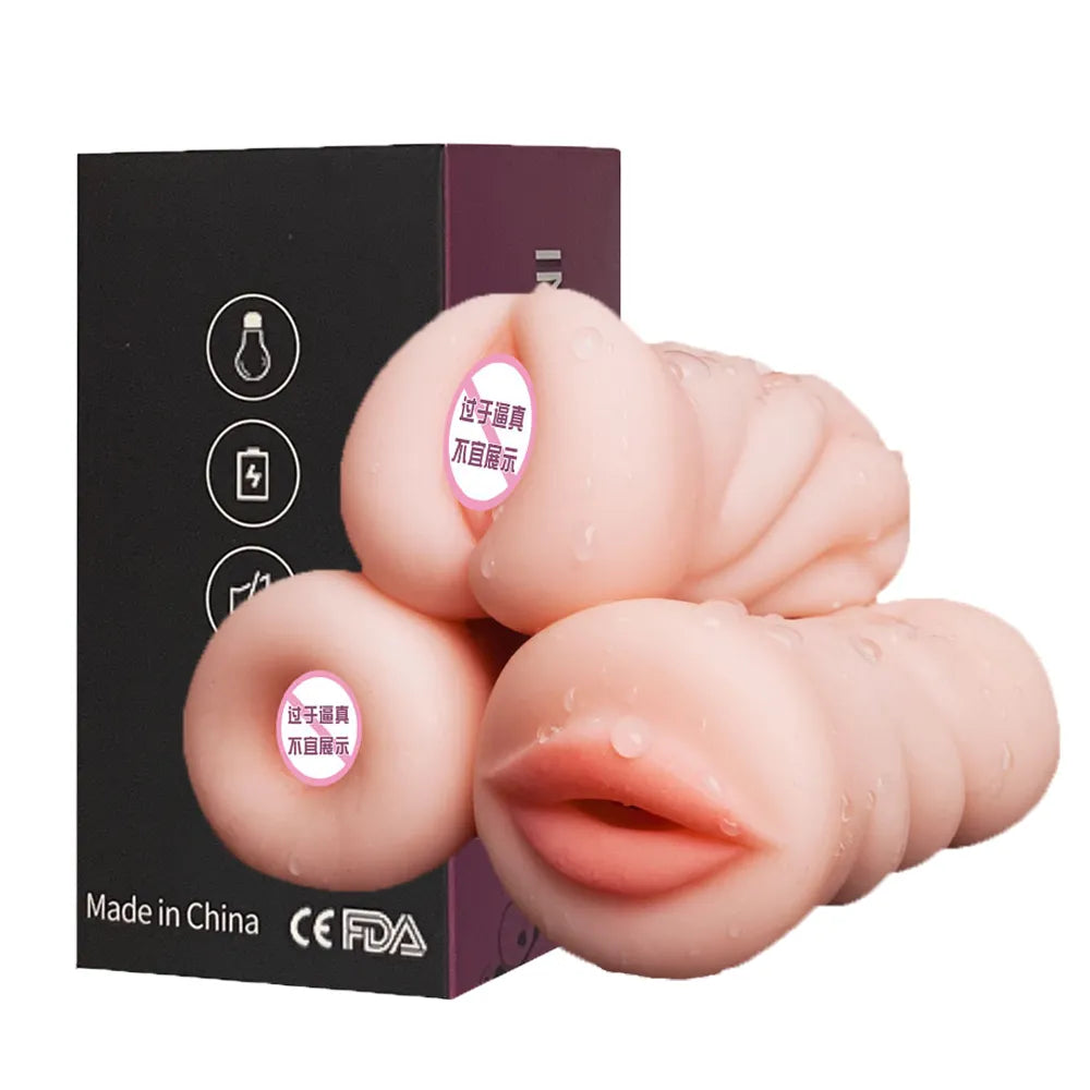 Adults 18+ Male Masturbation Silicone Vaginal Pussy - Sucking Machine Sex Toys for Men