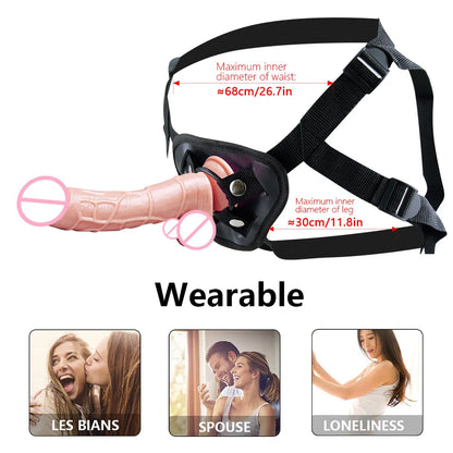 Realistic Penis Strap-On Dildo Harness: Suction Cup Dildo Belt for Lesbian Pleasure