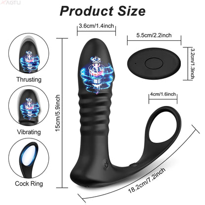 Remote-Controlled Telescopic Prostate Massager: Ultimate Pleasure for Men