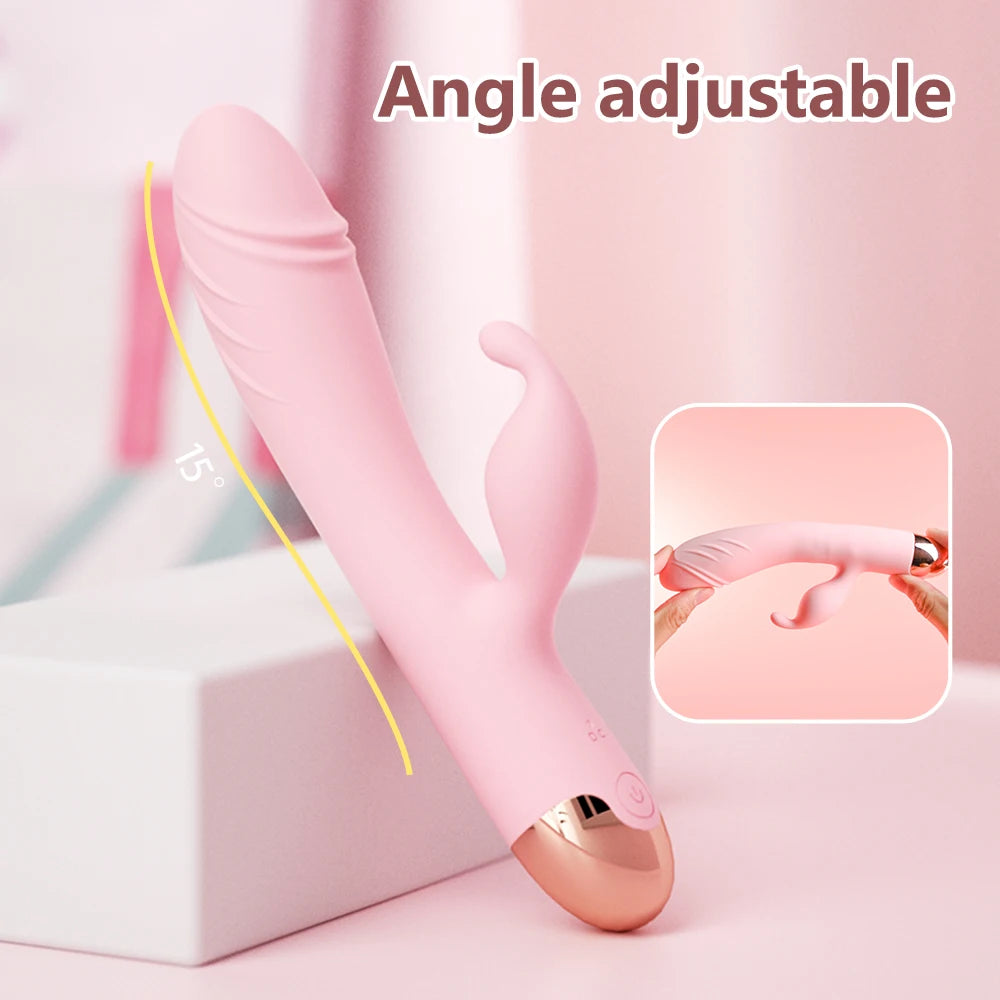 360° Rotating G-Spot Vibrator: Dual Vibration, Dildo, Clitoris Massager - Adult Sex Toys for Women