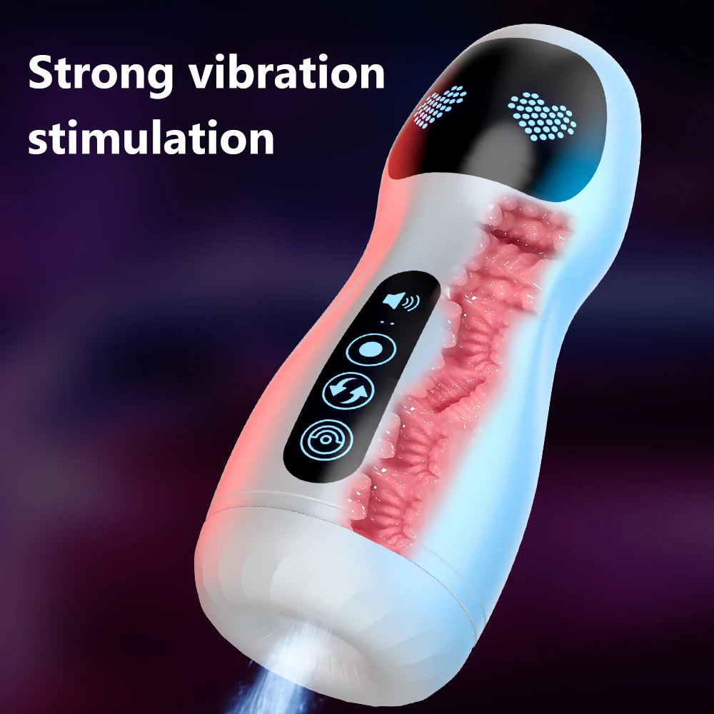 Auto Masturbator Cup - Real Vagina Massage, Penis Trainer for Men - Adult Vibrator Sex Machine