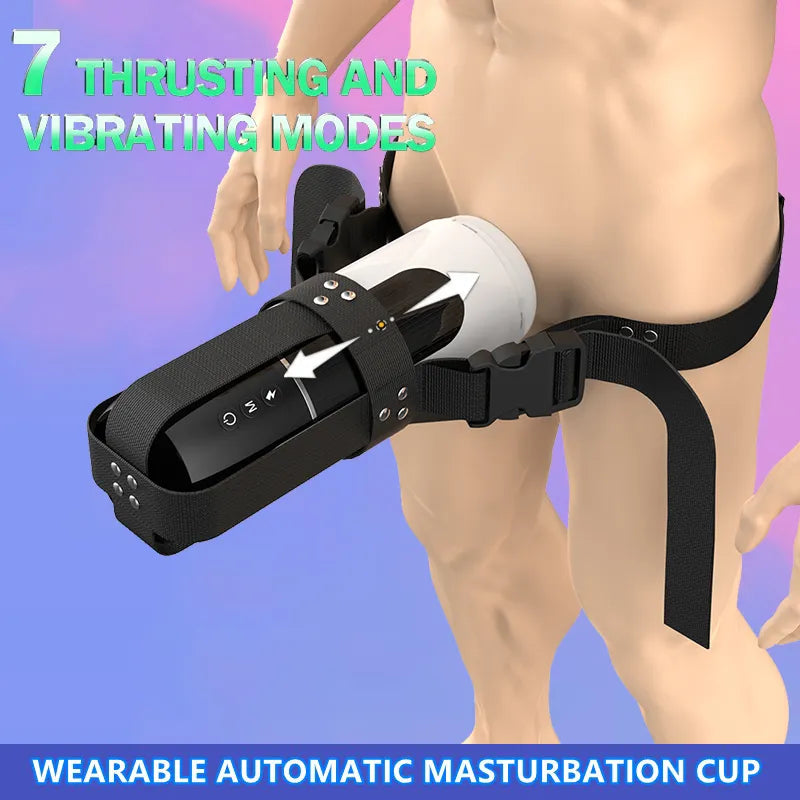 Waterproof Wearable Automatic Telescopic Pocket Pussy &amp; Blowjob Machine