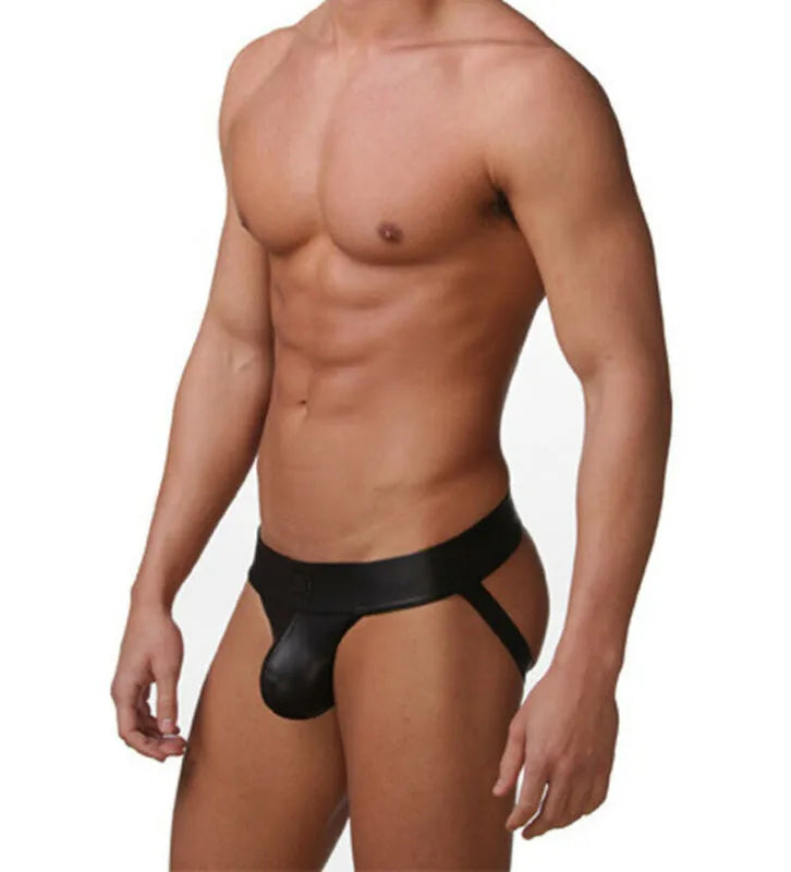 Faux Leather Jockstrap: Ignite Passion in Sexy Lingerie