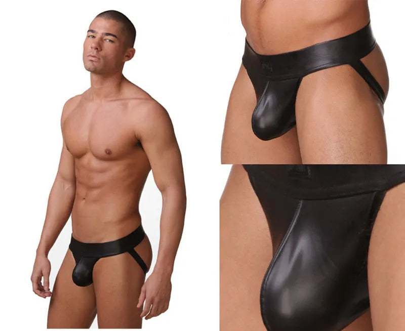 Faux Leather Jockstrap: Ignite Passion in Sexy Lingerie