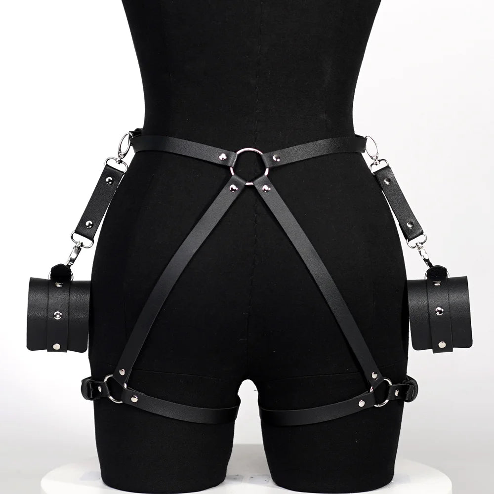 Sexy Leather Leg Harness: BDSM Bondage Lingerie for Women