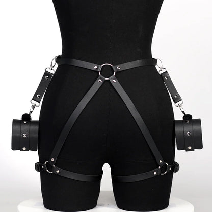 Sexy Leather Leg Harness: BDSM Bondage Lingerie for Women