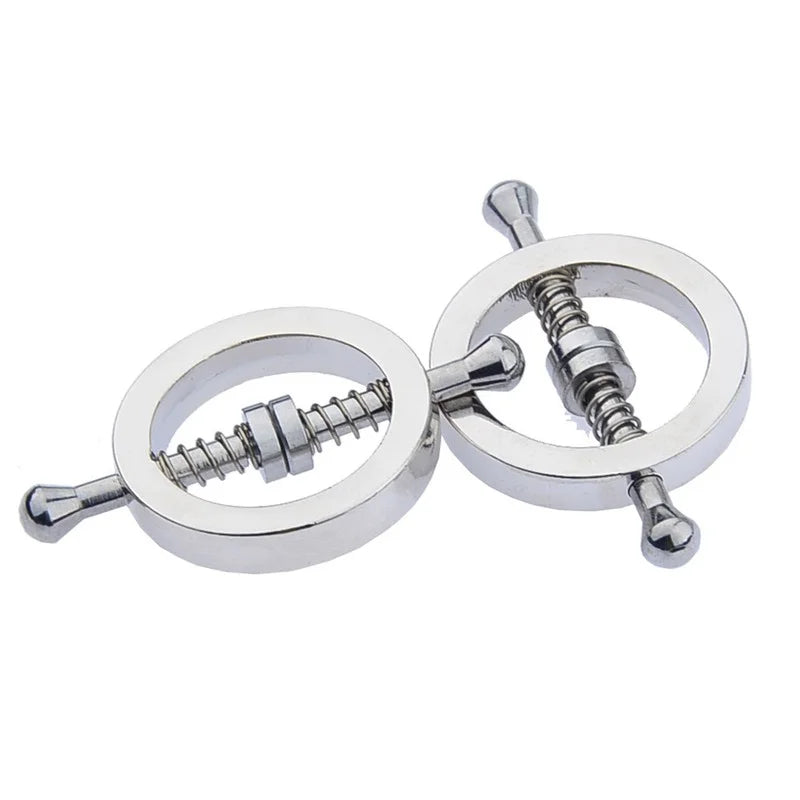 Chest Masturbator for Couples: BDSM Breast Clamp with Metal Nipple Clips