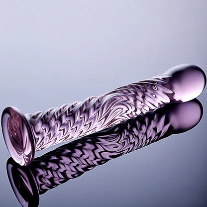 17cm Realistic Glass Crystal Dildo: Suction Cup Sex Toy for Women, Ideal for G-Spot Massage and Orgasm