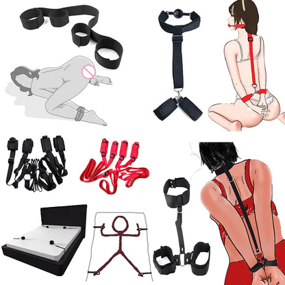 Multi-style Bandage Restraint Toys Bdsm Sexshop Adjustable Plus Size Erotic Goods Bed Sexual Set Adult Sexy toys For Women/man