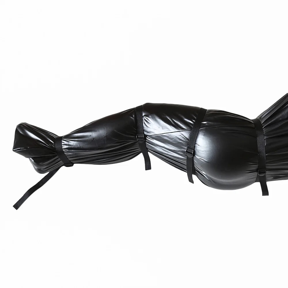 Full Body Zip Bondage Mummy Sack: Erotic Sleeping Bag Costume with Detachable Hood Mask