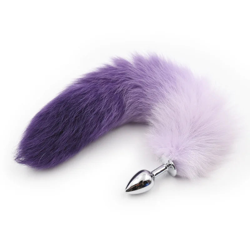 Purple Fox Tail Anal Plug: Sexy Masturbation Device for Adult Couples