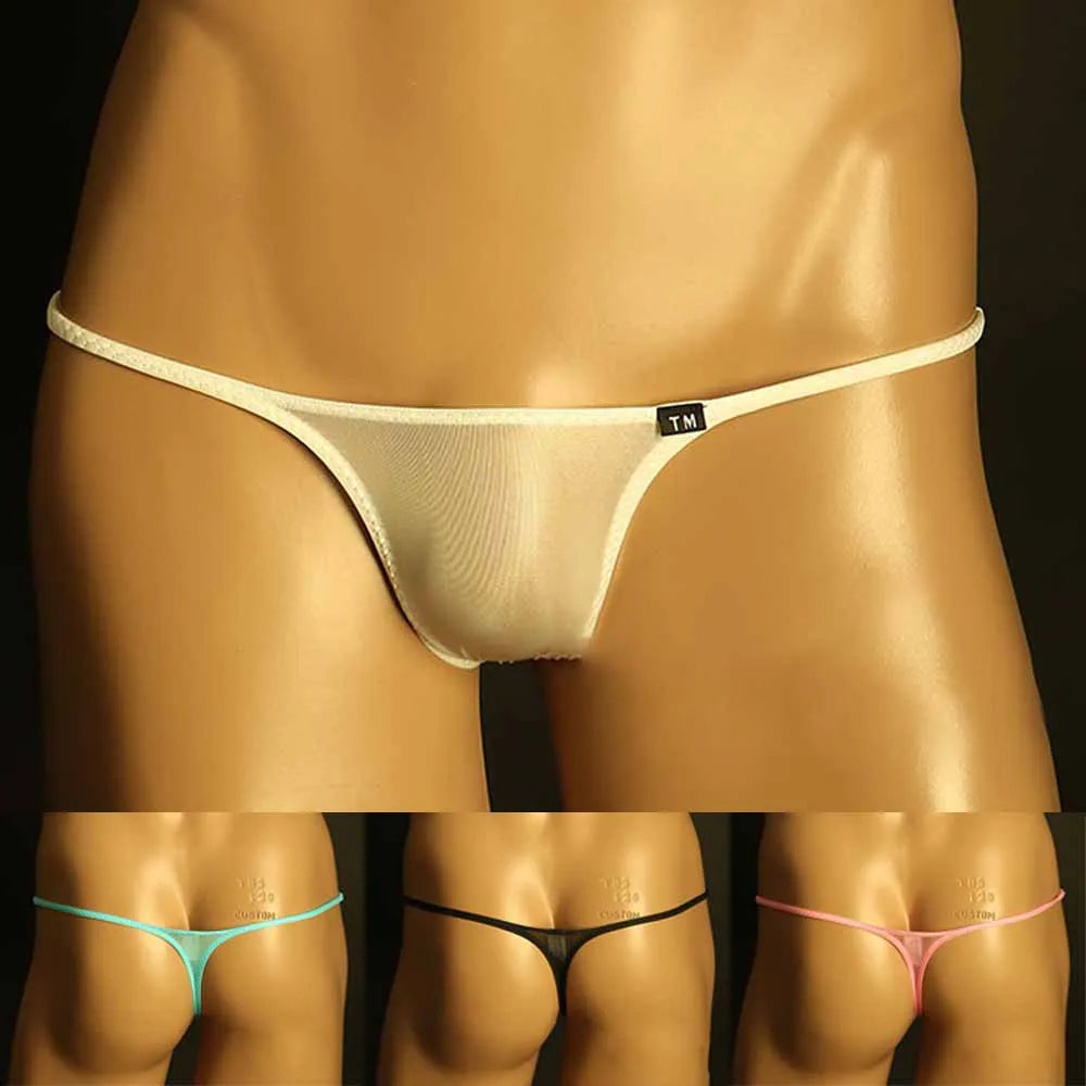 Open-Back Sheer G-String: Sexy Low-Rise Thong for Men