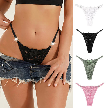 Sexy Red Lace Thongs Lingerie For Women Cute Bow-knot String Invisible Femme G String Female Briefs Biquínis Girl Bragas Mujer