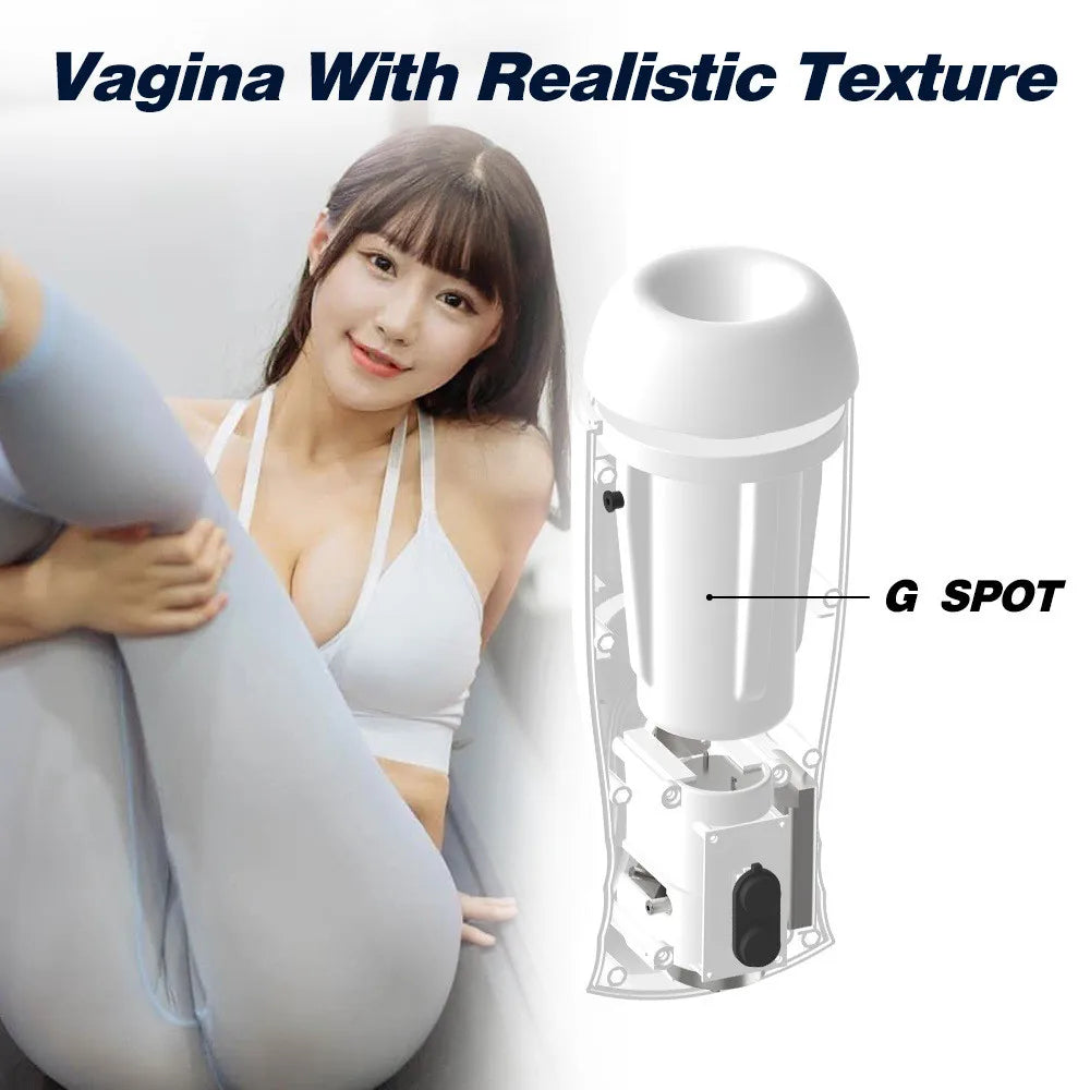 Auto Masturbator Cup - Suction Blowjob &amp; Vagina Vibrator for Men