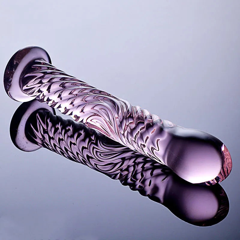 17cm Realistic Glass Crystal Dildo: Suction Cup Sex Toy for Women, Ideal for G-Spot Massage and Orgasm