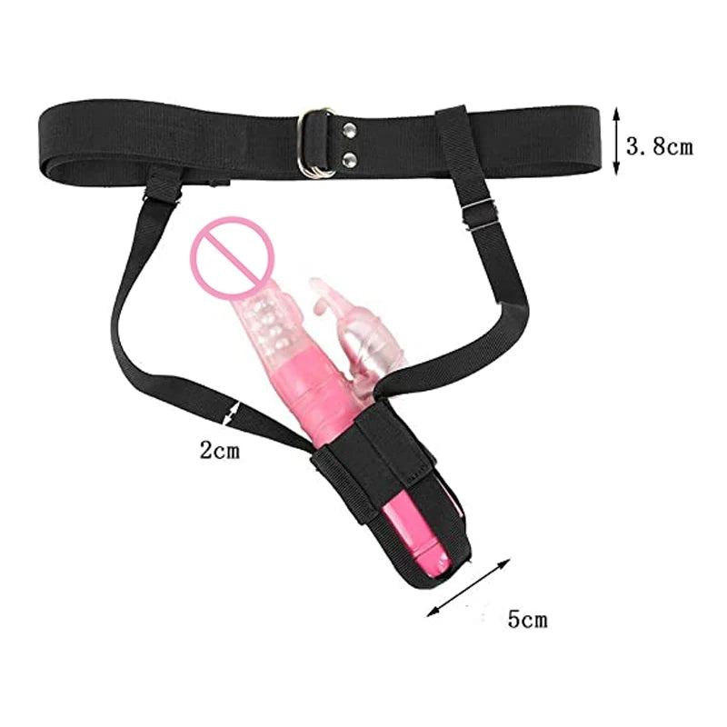 Adjustable Waist Vibrator Harness: Wearable Design for Dildo Massage, BDSM Constraint