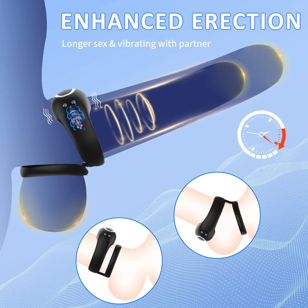 Wireless Remote Cock Ring Vibrator: Male Masturbator for Delayed Pleasure