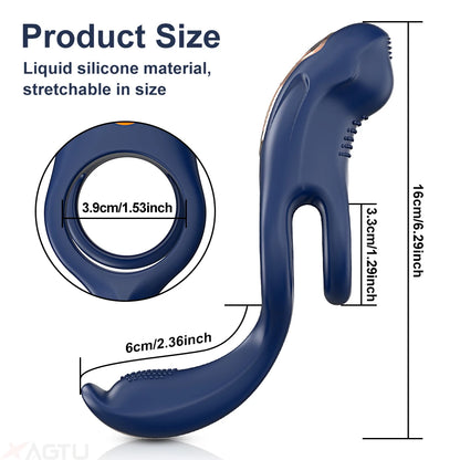 Vibrating Cock Ring with Clitoral Vibrator Penis Ring for MenSex Toys for Adult Couples Cockring Penisring Delay Ejaculation