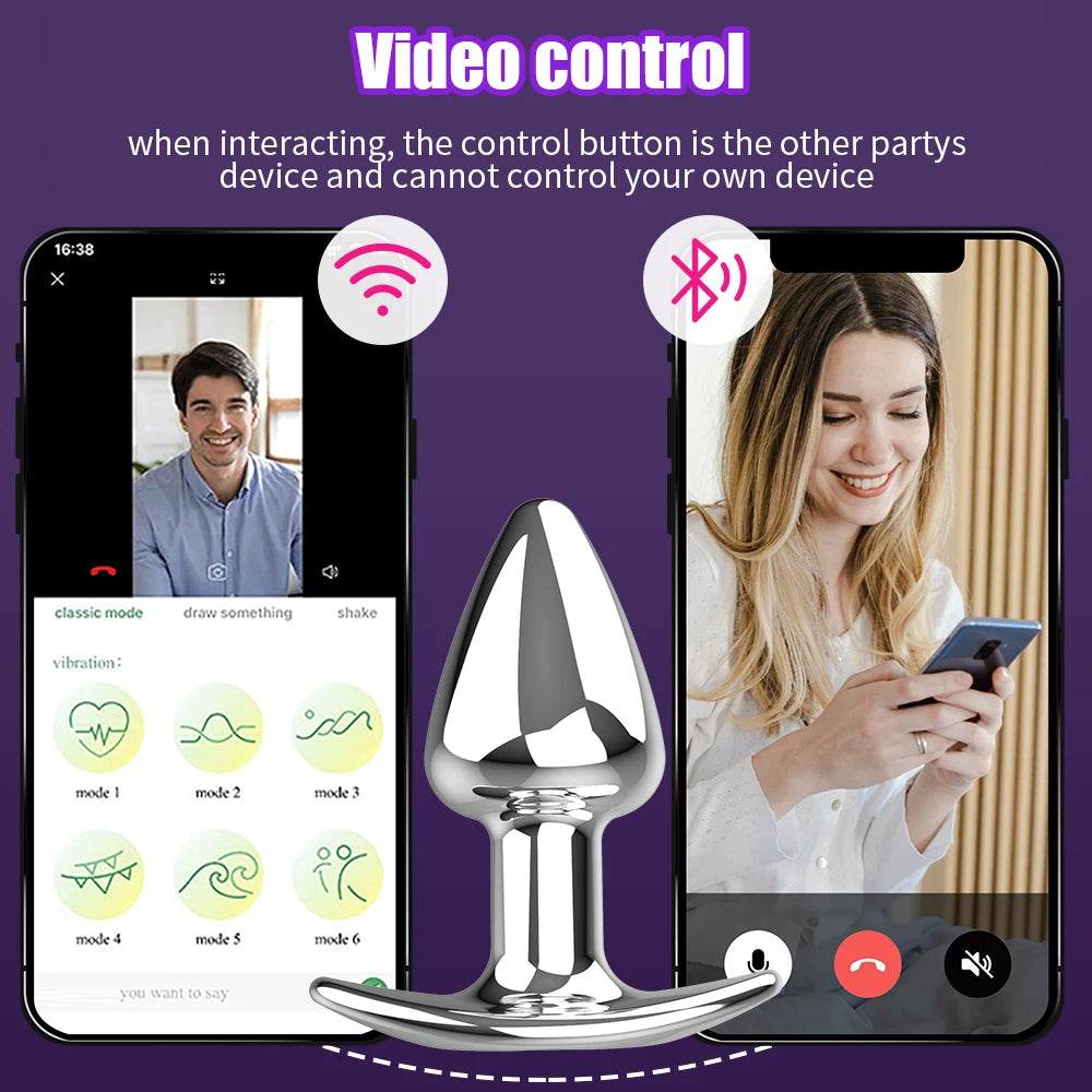 APP-Controlled Vibrator Dildo: Stainless Steel Anal Plug, Prostate Massager, Remote Control - Adult Toy for Men and Women