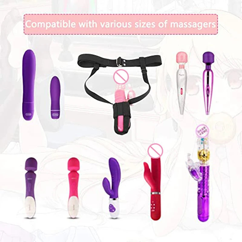 Adjustable Waist Vibrator Harness: Wearable Design for Dildo Massage, BDSM Constraint