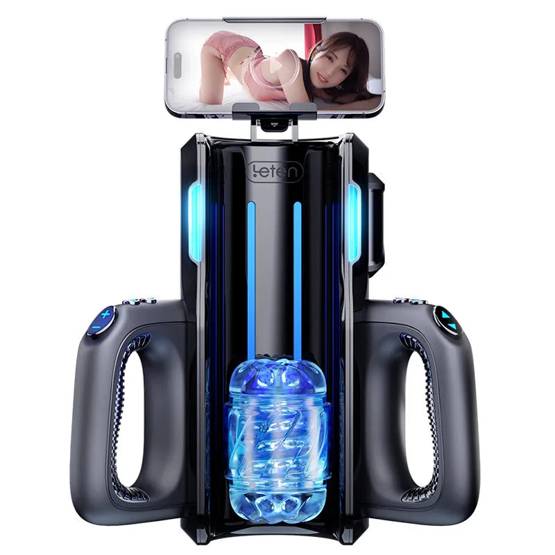 Leten THRUSTING-PRO High Telescopic Male Masturbator - Automatic Vagina Phone Holder for Men (18+)